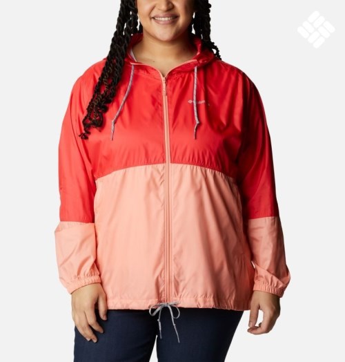 Women's Columbia Flash Forward Windbreaker Jackets Red / Coral | Plus Size CA-PA401